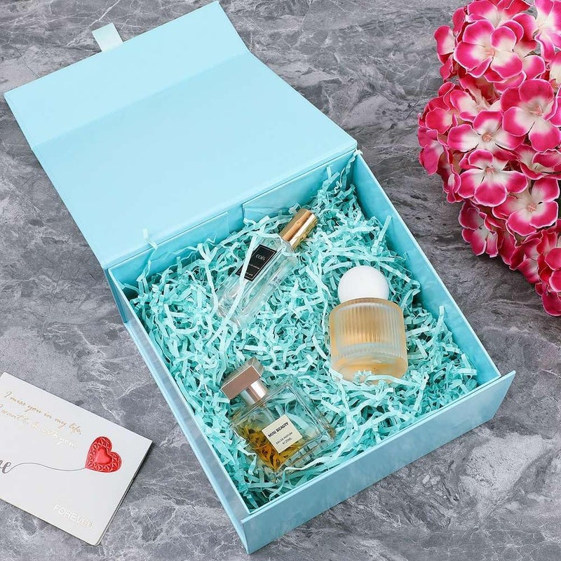 PLINJOY Blue Gift Box 8x8x4 Inches Small Gift Boxes for Presents with Magnetic Closure Lid Luxury Collapsible Gift Box Bridesmaid, Wedding, Birthday Boxs for Gift Packaging - Image 5